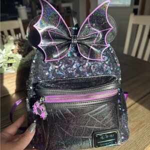 Disney Black and Purple Sequin Kids Backpack